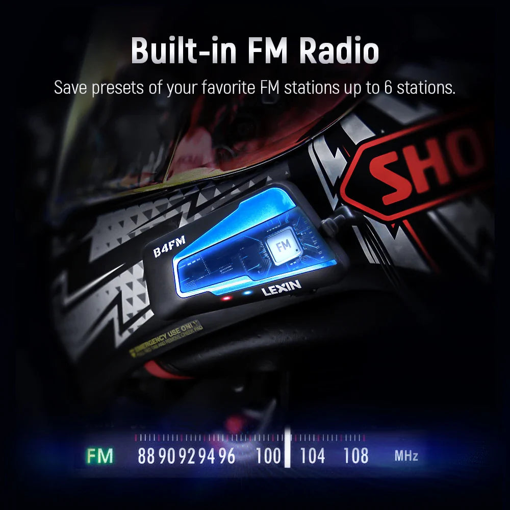 Motorcycle Bluetooth Headset - Lexin B4FM